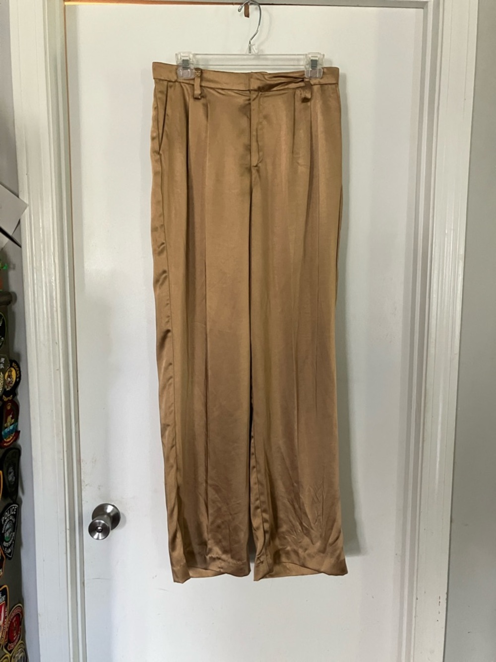 NWT Sam Edelman Women’s Satin Wide-Leg Pants in Camel